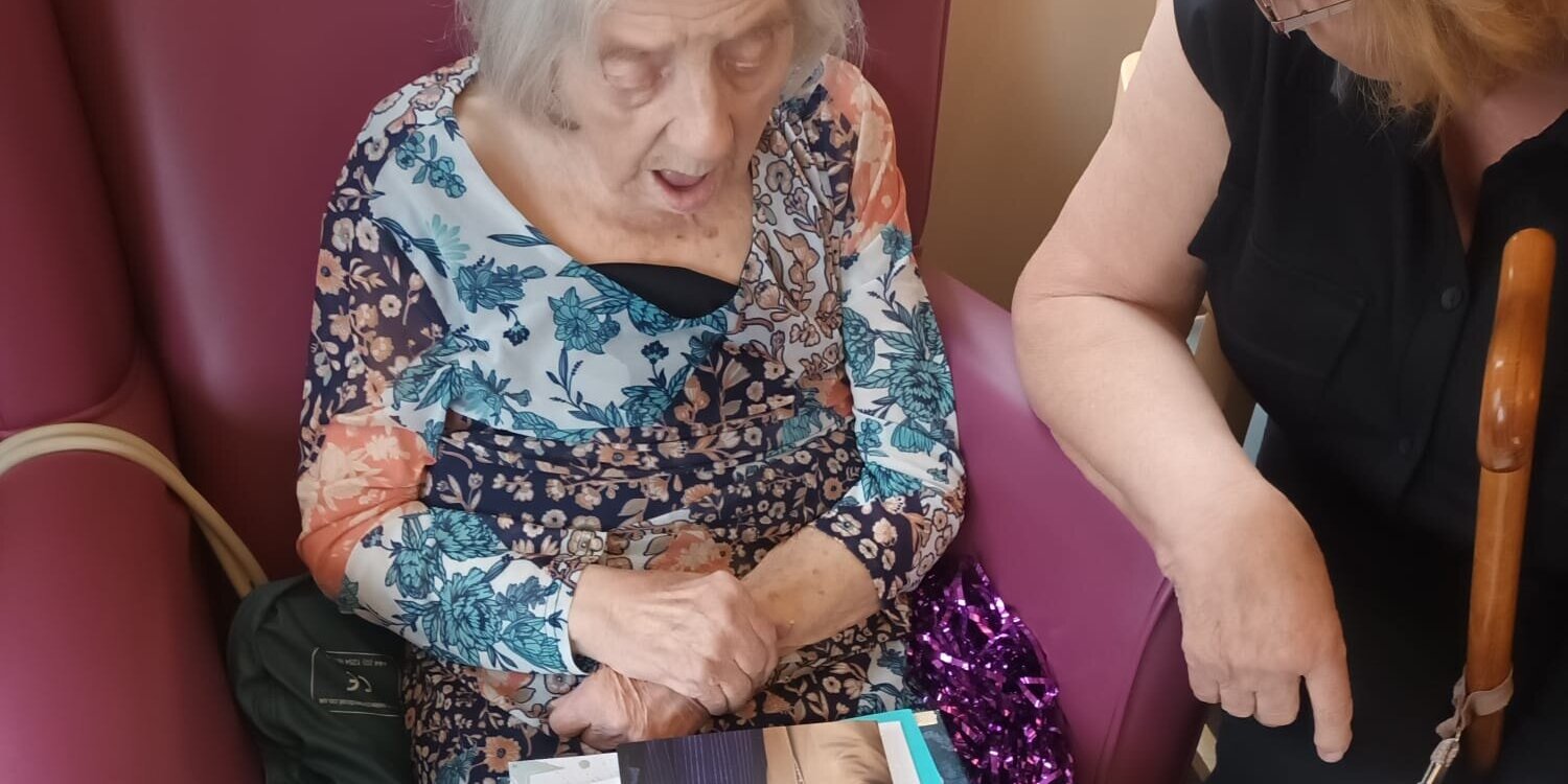 05ce2b51-d29a-475d-b312-e14f8323ac5a Family and friends, as well as the care team at Riverside View Care Home helped Bunty celebrate her 100th birthday.