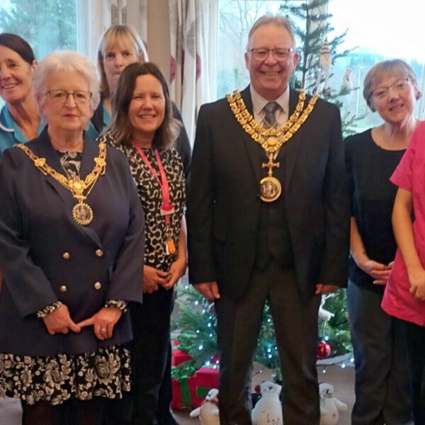 Mayor and Mayoress of Darlington at Riverside View Care Home The Worshipful The Mayor of Darlington, Bob Donoghue, and the lovely Mayoress, Mag Donoghue, joined us at Riverside View Care Home