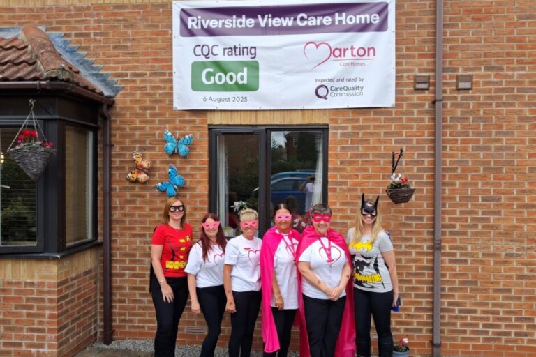 Marton superheroes raising money for Alzheimer's Society.