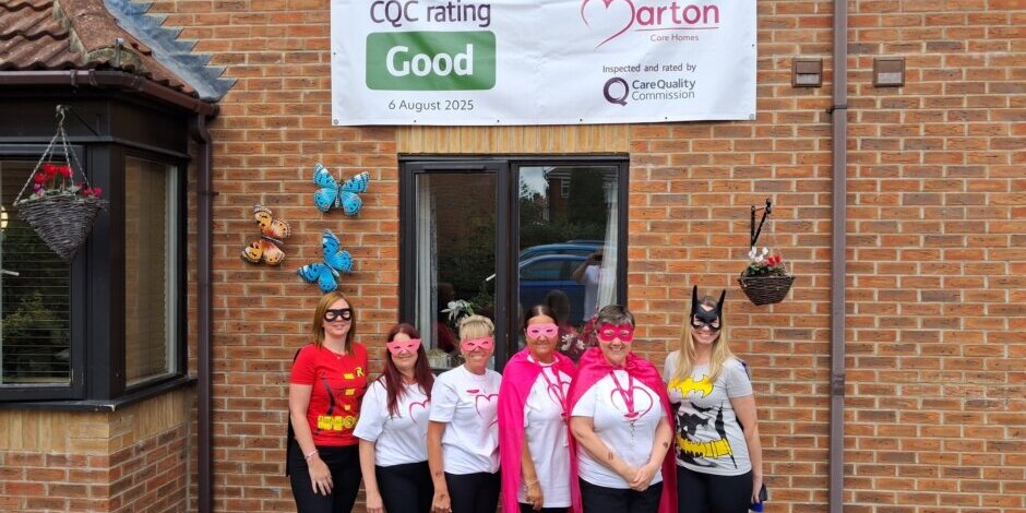 Marton superheroes raising money for Alzheimer's Society.